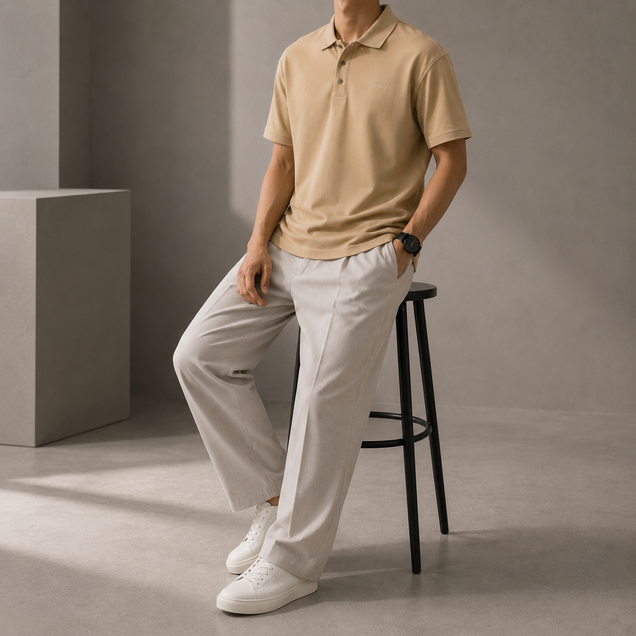 SAEN Polo - Beige - Image 3