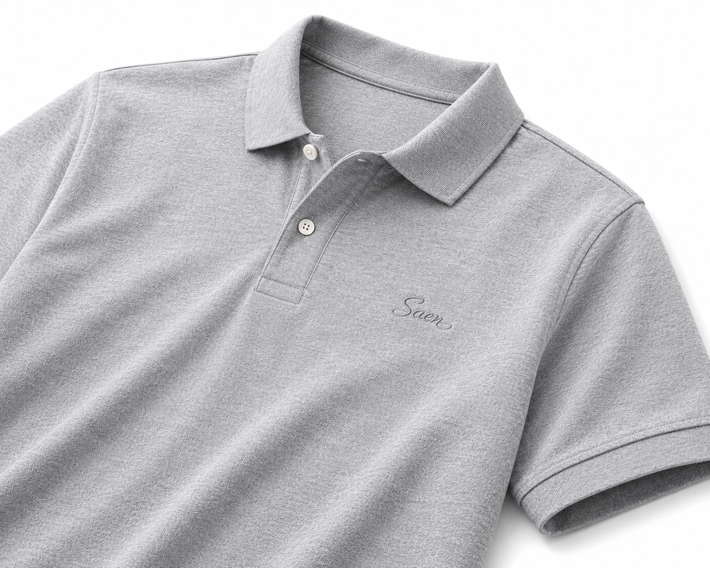 SAEN Essential Polo | Grey Melange - Image 3
