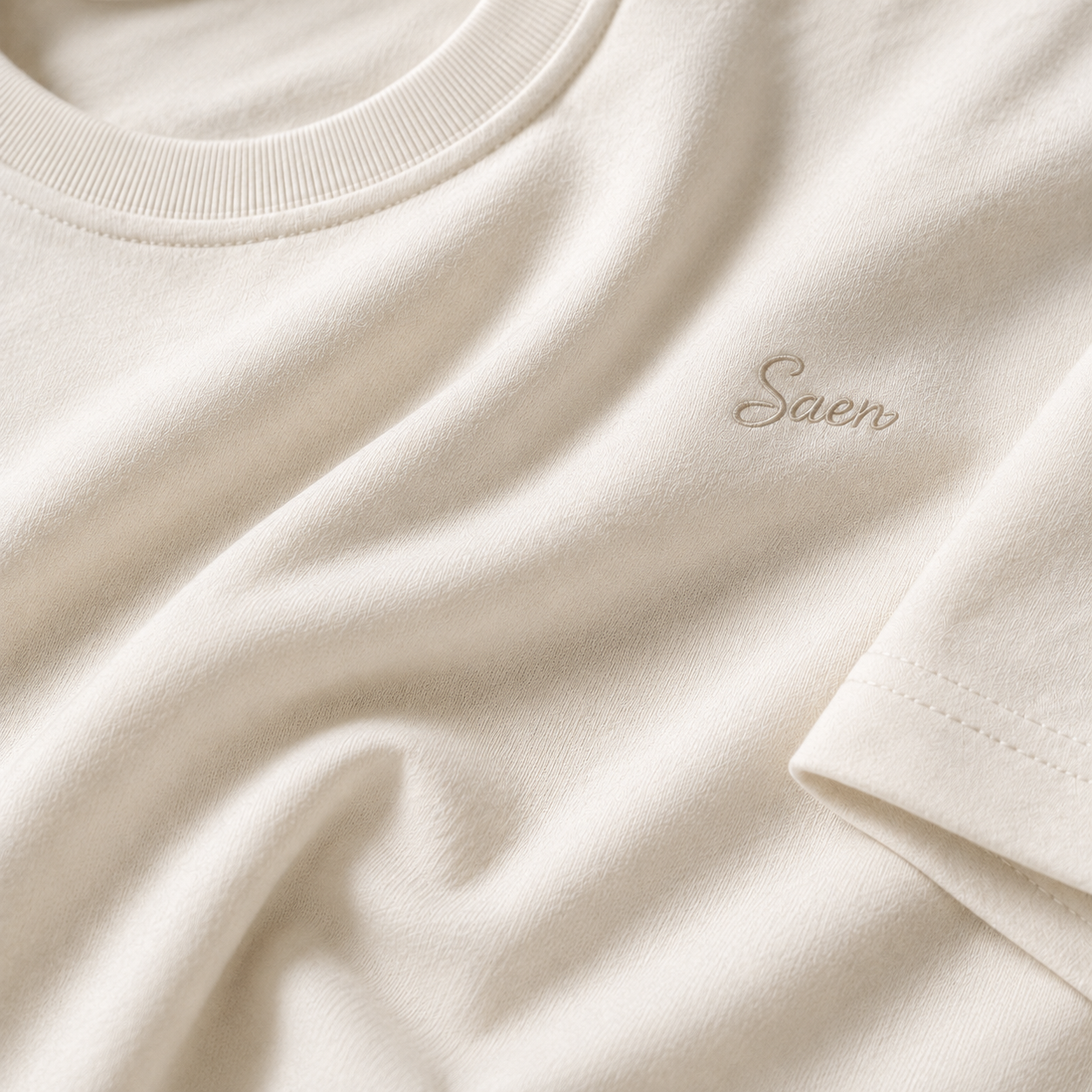 SAEN Essential Oversized Tee | Off White - Image 3