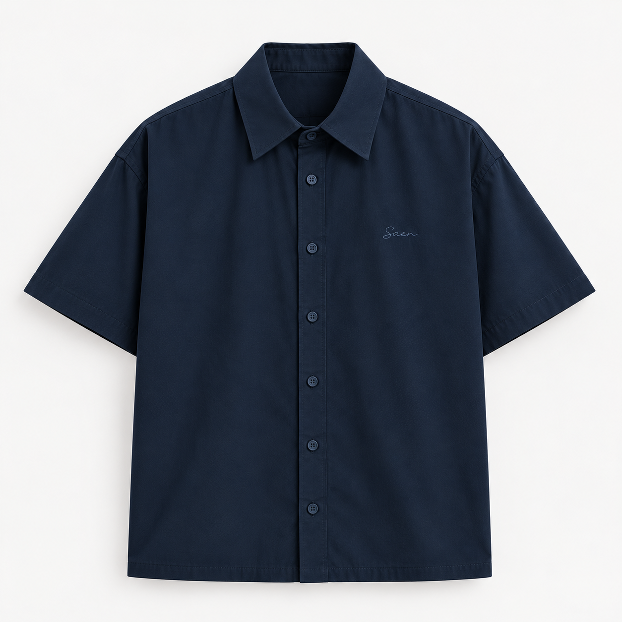 SAEN Essential Oversized Shirt | Navy Blue - Image 2